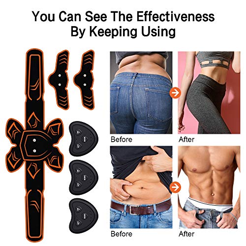 PiAEK Electroestimulador Muscular Abdominales EMS, Estimulación Muscular USB Recargable ABS Trainer para Abdomen/Brazo/Piernas PiAEK Electroestimulador Muscular Abdominales EMS, Estimulación Muscular USB Recargable ABS Trainer para Abdomen/Brazo/Piernas