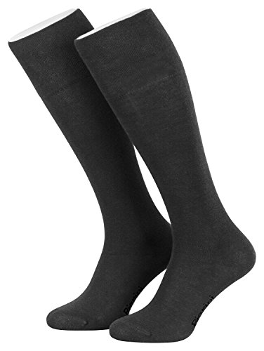 Piarini® - 4 pares de calcetines de ejecutivo largos - Negro / antracita - 47-50