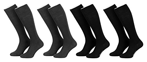 Piarini® - 4 pares de calcetines de ejecutivo largos - Negro / antracita - 47-50 Piarini® - 4 pares de calcetines de ejecutivo largos - Negro / antracita - 47-50