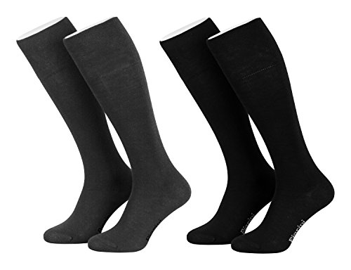Piarini® - 4 pares de calcetines de ejecutivo largos - Negro / antracita - 47-50 Piarini® - 4 pares de calcetines de ejecutivo largos - Negro / antracita - 47-50