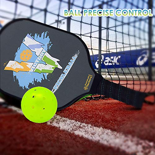 Pickleball Paddles, Pickleball Paddle, Paddle Ball, Victory Black Pickleball Paddle Cover in Comfort Court Grip Outdoor/Indoor Ball Game for Intermediate Players/Men/Power/Hard Hitters