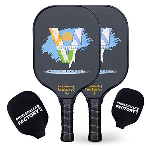 Pickleball Paddles, Pickleball Paddle, Pickleball Paddle Set Paddle Ball, Victory Black Pickleball Paddle with Covers Outdoor/Indoor Ball Game for Intermediate Players/Men/Power/Hard Hitters