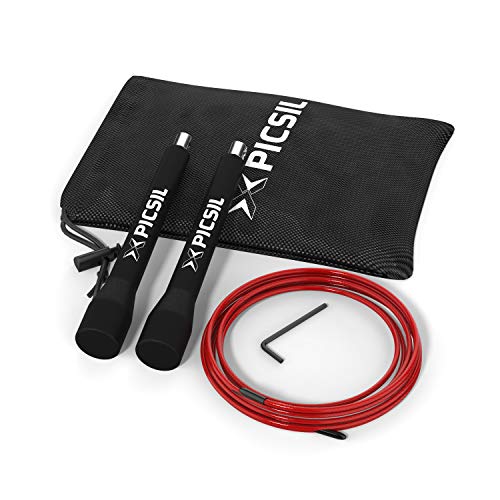 PicSil Comba Crossfit ABS Cuerda de Saltar Ligera 28grs de Plástico ABS PVC Pintura Resistente Cable Ajustable 25mm para Alta Velocidad PicSil Comba Crossfit ABS Cuerda de Saltar Ligera 28grs de Plástico ABS PVC Pintura Resistente Cable Ajustable 25mm para Alta Velocidad