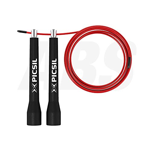 PicSil Comba Crossfit ABS Cuerda de Saltar Ligera 28grs de Plástico ABS PVC Pintura Resistente Cable Ajustable 25mm para Alta Velocidad