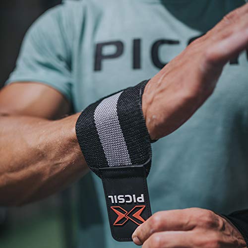PICSIL Muñequeras Deportivas Unisex para Hombre y Mujer Vendas de Algodón 18” para Gimnasio Box Uso en Actividades Fitness Weightlifting Deadlifting Calistenia Halterofilia y Musculación (Negro) PICSIL Muñequeras Deportivas Unisex para Hombre y Mujer Vendas de Algodón 18” para Gimnasio Box Uso en Actividades Fitness Weightlifting Deadlifting Calistenia Halterofilia y Musculación (Negro)