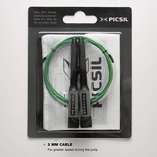 PicSil Sphinx Rope Cuerda de Saltar Ligera 28grs de Plástico Resistente y Duradero Cable Ajustable para Alta Velocidad orientada Profesionales Hombres y Mujeres del Fitness y Cross Training(Rojo)