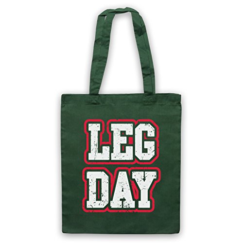 Pierna día culturismo entrenamiento eslogan bolsa de asas, color Verde, talla Talla Unica Pierna día culturismo entrenamiento eslogan bolsa de asas, color Verde, talla Talla Unica