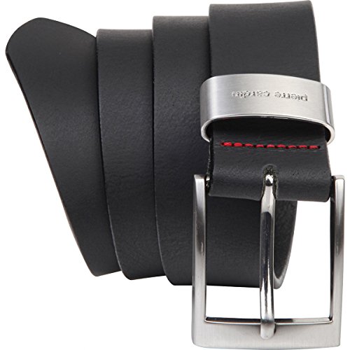 Pierre Cardin - Cinturón de hombre de auténtica piel de búfalo de 4 mm, para pantalón vaquero, talla XXL, negro/marrón negro 110 Pierre Cardin - Cinturón de hombre de auténtica piel de búfalo de 4 mm, para pantalón vaquero, talla XXL, negro/marrón negro 110