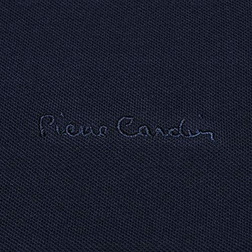 Pierre Cardin Hombre Polo Premium de Manga Larga Ajuste Clásico (5XL, Navy)