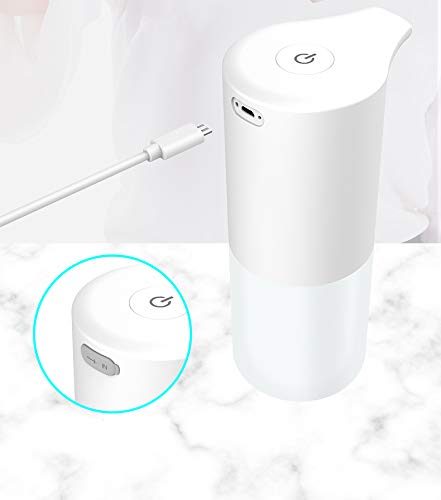 piezas-portatiles.com Dispensador de Jabon Automatico Espuma Sensor de Movimiento Electrónico USB Recargable Ideal para Baño y Cocina 350ml IPX4