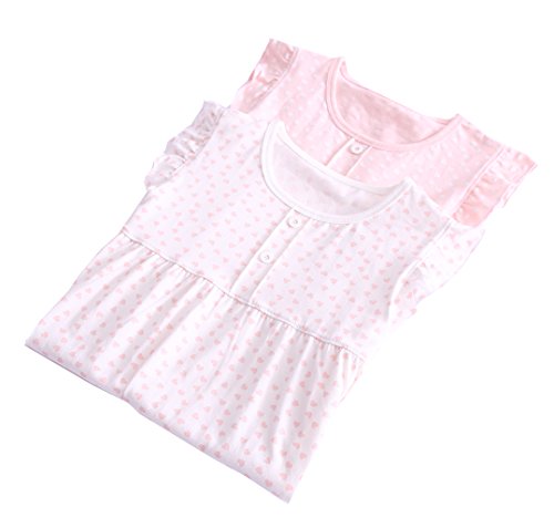 Pijama con Estampado de Corazones de niña PJS Shortie Vestido Camisa Larga 10-12 Rosa