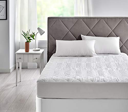 Pikolin Home - Cubre colchón acolchado, antialérgico (antiácaros, bacterias y moho), impermeable, 150x190/200cm-Cama 150 (Todas las medidas)