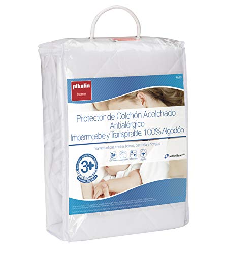 Pikolin Home - Cubre colchón acolchado, antialérgico (antiácaros, bacterias y moho), impermeable, 150x190/200cm-Cama 150 (Todas las medidas) Pikolin Home - Cubre colchón acolchado, antialérgico (antiácaros, bacterias y moho), impermeable, 150x190/200cm-Cama 150 (Todas las medidas)