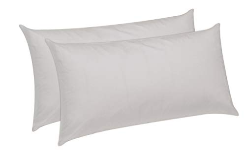 Pikolin Home - Pack de 2 almohadas de fibra, antiácaros, funda 100% algodón, firmeza media, 40x70cm, altura 18cm (Todas las medidas)