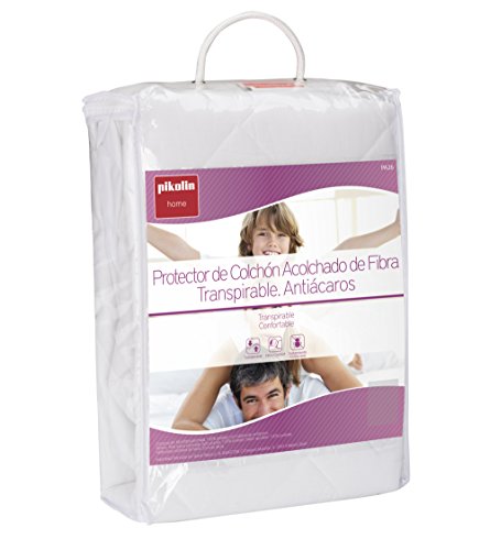 Pikolin Home - Protector de colchón/Cubre colchón acolchado de fibra antiácaros, transpirable, 90x190/200cm-Cama 90 (Todas las medidas)