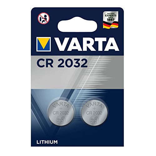 Pila de botón de litio de 3 V VARTA Electronics CR2032, pilas de botón en un blíster original de 2 unidades