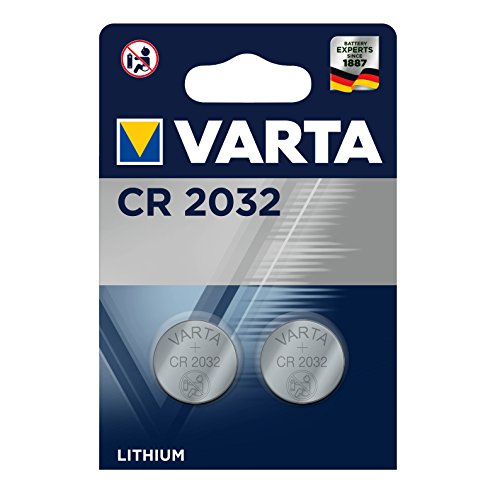 Pila de botón de litio de 3 V VARTA Electronics CR2032, pilas de botón en un blíster original de 2 unidades Pila de botón de litio de 3 V VARTA Electronics CR2032, pilas de botón en un blíster original de 2 unidades
