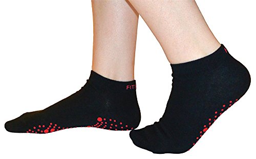 Pilates, Yoga, Barre, Ballet, Baile, Aptitud, Artes Marciales, Gimnasio, Rutina De Ejercicio, Antideslizante, Apretón, Patinar, Prevención De Caída, Hospital, Calcetines. Fit Products (Negro/Rojo)