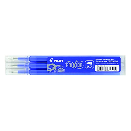 Pilot BLS-FR7-L-S3 - Recambio Frixion, color azul, paquete de 3 unidades