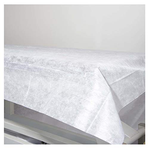 PimPam Factory - Pack de 25 Sábanas de TNT Desechables, 80x200cm, Blanco | 100% Reciclables | Impermeable e Hipoalergénico | Repele Líquidos | No Ajustable | Ideal para Camas y Camillas de Masaje