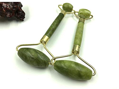 PiniceCore Doble Rodillo Cabeza Verde Jade elíptica Cara del Massager del Ojo Cuello Facial Cara Delgada Que Adelgaza Cuidado médico filetea el Top de la Belleza de Venta