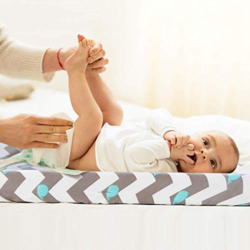 Pinji Fundas para Cambiador Bebé, 2 Piezas Fundas para Colchoneta Cambiador Fundas Bañeras para Cambiador Elásticas Pinji Fundas para Cambiador Bebé, 2 Piezas Fundas para Colchoneta Cambiador Fundas Bañeras para Cambiador Elásticas