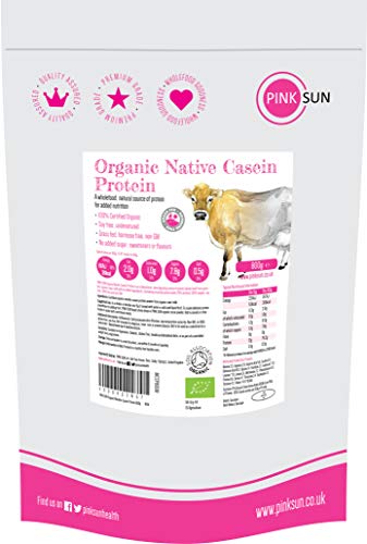 PINK SUN Caseina Micelar Organica 800g Bio Proteína en Polvo Natural Puro Sin Aditivos Sin Sabor Sin Azúcar Añadido Sin Gluten Sin OGM Vegetariano PINK SUN Caseina Micelar Organica 800g Bio Proteína en Polvo Natural Puro Sin Aditivos Sin Sabor Sin Azúcar Añadido Sin Gluten Sin OGM Vegetariano