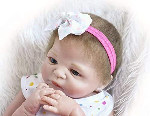 Pinky Reborn 18 Pulgadas 45 cm de Cuerpo Completo de Silicona Real Life Like Reborn Doll Vinilo Suave Realistic Newborn Baby Doll Imán Impermeable Chupete