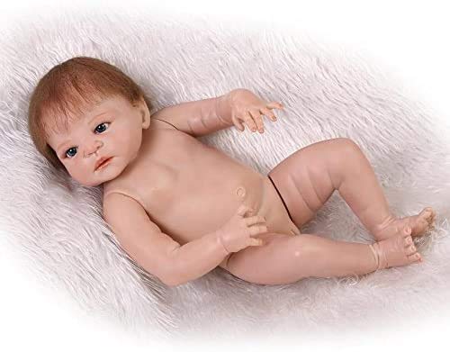 Pinky Reborn 18 Pulgadas 45 cm de Cuerpo Completo de Silicona Real Life Like Reborn Doll Vinilo Suave Realistic Newborn Baby Doll Imán Impermeable Chupete