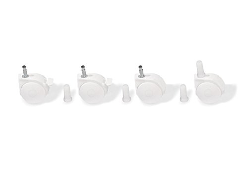Pinolino 560011 - Juego de ruedas para cuna con enganche de pivote, color blanco Pinolino 560011 - Juego de ruedas para cuna con enganche de pivote, color blanco