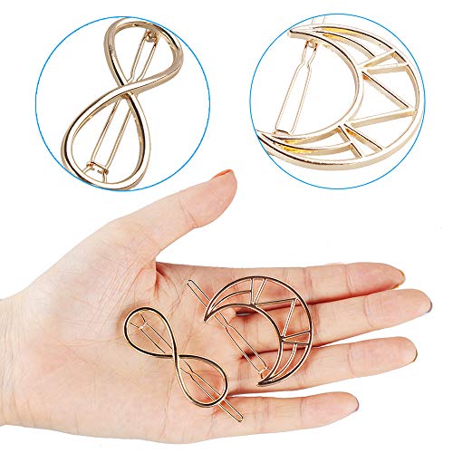 Pinzas para el Pelo de Metal, 12 piezas Horquillas para el Pelo Pinzas para el cabello de metal Vintage, Hoja, Pluma, Círculo, Triángulo, Infinito y Luna Pinza para el cabello para Mujeres y Chicas Pinzas para el Pelo de Metal, 12 piezas Horquillas para el Pelo Pinzas para el cabello de metal Vintage, Hoja, Pluma, Círculo, Triángulo, Infinito y Luna Pinza para el cabello para Mujeres y Chicas