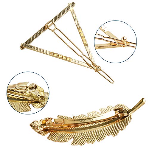 Pinzas para el Pelo de Metal, 12 piezas Horquillas para el Pelo Pinzas para el cabello de metal Vintage, Hoja, Pluma, Círculo, Triángulo, Infinito y Luna Pinza para el cabello para Mujeres y Chicas Pinzas para el Pelo de Metal, 12 piezas Horquillas para el Pelo Pinzas para el cabello de metal Vintage, Hoja, Pluma, Círculo, Triángulo, Infinito y Luna Pinza para el cabello para Mujeres y Chicas