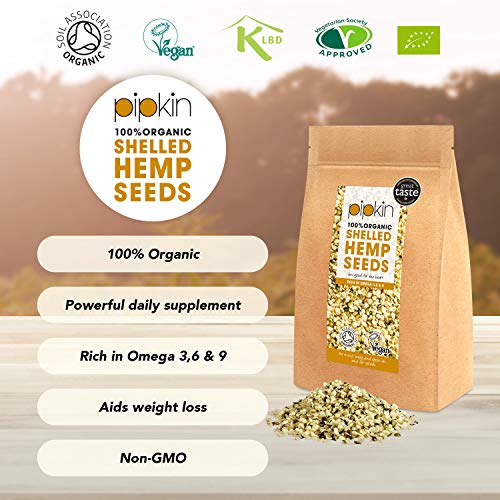 Pipkin Semillas Peladas de Cáñamo 100% Orgánicas, No-GMO, Peladas, 500g Pipkin Semillas Peladas de Cáñamo 100% Orgánicas, No-GMO, Peladas, 500g
