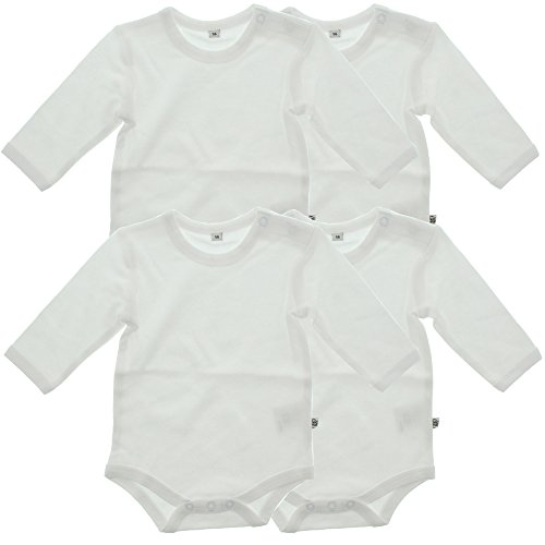 Pippi Body Ls Ao-printed (4-pack), Body para Bebé-Niños, Blanco (White), 50 cm