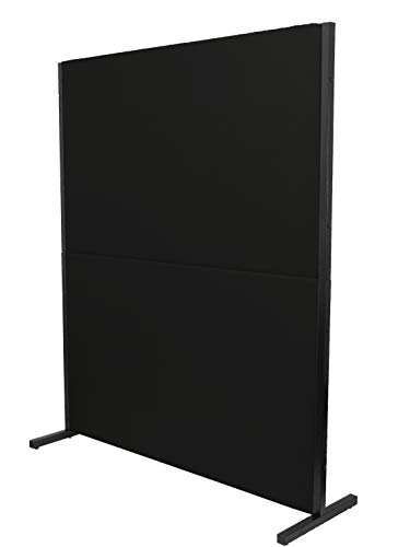PIQUERAS Y CRESPO Modelo Valdeganga - Biombo separador para oficinas y centros de trabajo, desmontable y con estructura de color negro - Tapizado en tejido ARAN color negro PIQUERAS Y CRESPO Modelo Valdeganga - Biombo separador para oficinas y centros de trabajo, desmontable y con estructura de color negro - Tapizado en tejido ARAN color negro