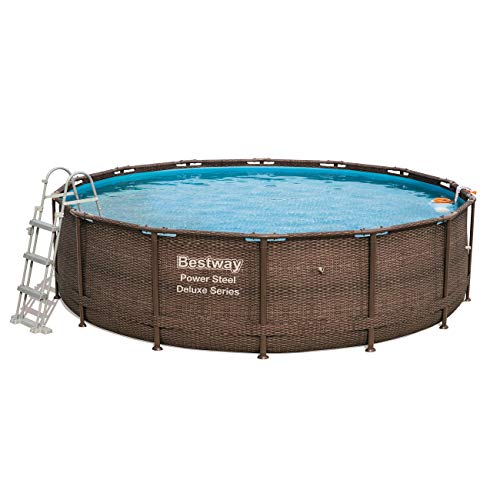 Piscina Desmontable Tubular Bestway Power Steel Diseño Rattan 427x107 cm Depuradora de cartucho de 2.574 litros/hora