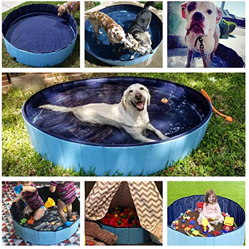 Piscina para Perros Plegable Piscina para Mascotas Bañera de Baño PVC Limpiador Bañera para Perros Bañera para Gatos Bañera,160 * 30CM