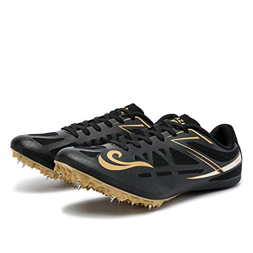 Pista Y Campo Zapatos, Atletismo Velocidad Hombres Mujeres Competición Formación Salto De Longitud 8 Clavos De Carrera Spikes Melena Mediana De Ejecutar La Capacitación,Negro,42