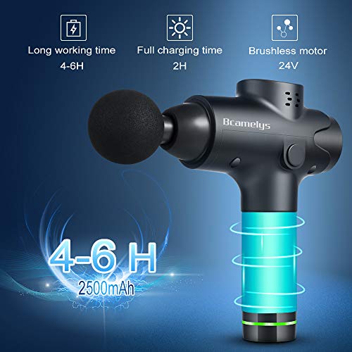 Pistola de Masaje Muscular, Bcamelys Pistola Masajeadora Muscular de Tejido Profundo Ultra Silenciosos con 20 Niveles Ajustables, 6 Cabezas de Masaje y Pantalla LCD, Relajación Recuperación Fatiga Pistola de Masaje Muscular, Bcamelys Pistola Masajeadora Muscular de Tejido Profundo Ultra Silenciosos con 20 Niveles Ajustables, 6 Cabezas de Masaje y Pantalla LCD, Relajación Recuperación Fatiga