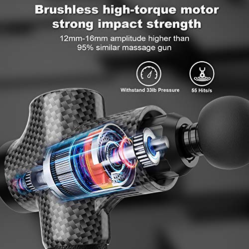 Pistola de Masaje Muscular Eléctrica con 30 Velocidades, 6 Cabezales de Masaje, Pantalla LCD Táctil, Pistola de Masaje (Negro Carbón) Pistola de Masaje Muscular Eléctrica con 30 Velocidades, 6 Cabezales de Masaje, Pantalla LCD Táctil, Pistola de Masaje (Negro Carbón)