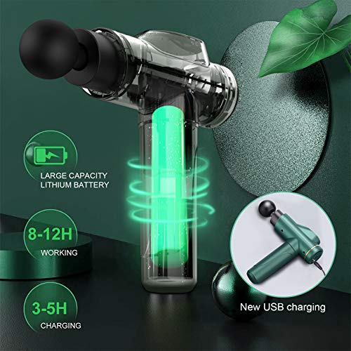 Pistola de Masaje Muscular, HebyTinco Masajeador de Músculos de Tejido Profundo, 8 Cabezales de Masaje, 6 velocidades, Cancelación de ruido, Aliviar el dolor de hombro y pierna Pistola de Masaje Muscular, HebyTinco Masajeador de Músculos de Tejido Profundo, 8 Cabezales de Masaje, 6 velocidades, Cancelación de ruido, Aliviar el dolor de hombro y pierna