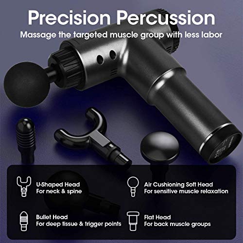 Pistola Masajeadora Muscular, Sucastle Masajeador de Tejido Profundo,Massage Gun de Músculos Portátil Con 6 Velocidades Ajustables,Pistola Masaje Profesional Con 4 Cabezas de Masaje para Relajación. Pistola Masajeadora Muscular, Sucastle Masajeador de Tejido Profundo,Massage Gun de Músculos Portátil Con 6 Velocidades Ajustables,Pistola Masaje Profesional Con 4 Cabezas de Masaje para Relajación.
