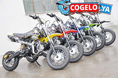 Pit Bike 125CC 14/12 SKULL/Dirt Bike con motor de 4 tiempos y arranque eléctrico. Mini moto de cross para adulto o niños de edad avanzada.