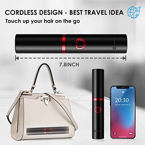 Plancha de Pelo Inalámbrico, slopehill 2 en 1 Portátil Planchas de Pelo para Alisar y Rizar el Cabello Placa Cerámica con 3 Temperaturas Ajustable(160–200℃) USB Carga (4800 mAh) para Mujer Viaje Plancha de Pelo Inalámbrico, slopehill 2 en 1 Portátil Planchas de Pelo para Alisar y Rizar el Cabello Placa Cerámica con 3 Temperaturas Ajustable(160–200℃) USB Carga (4800 mAh) para Mujer Viaje