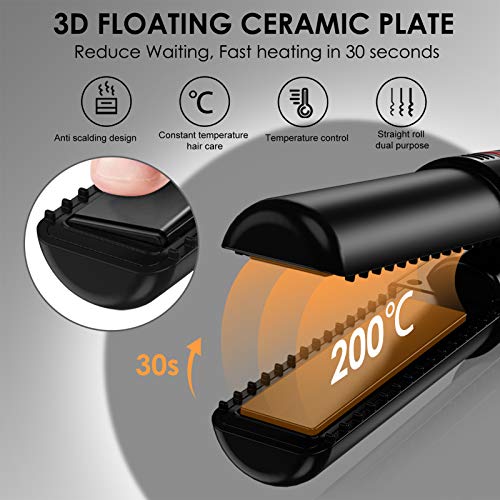 Plancha de Pelo Inalámbrico, slopehill 2 en 1 Portátil Planchas de Pelo para Alisar y Rizar el Cabello Placa Cerámica con 3 Temperaturas Ajustable(160–200℃) USB Carga (4800 mAh) para Mujer Viaje Plancha de Pelo Inalámbrico, slopehill 2 en 1 Portátil Planchas de Pelo para Alisar y Rizar el Cabello Placa Cerámica con 3 Temperaturas Ajustable(160–200℃) USB Carga (4800 mAh) para Mujer Viaje