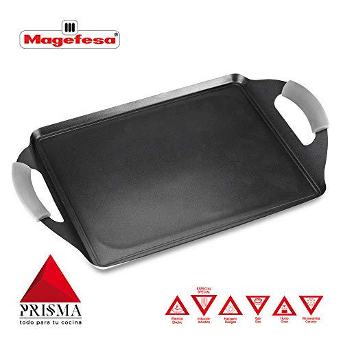 Plancha Teppanyaki MAGEFESA Prisma. Teppanyaki Fabricado en Acero Inoxidable, Antiadherente Triple Capa, Apta para Todo Tipo de Cocina, INDUCCIÓN. Apto para lavavajillas y Horno. (Teppanyaki, 41_cm) Plancha Teppanyaki MAGEFESA Prisma. Teppanyaki Fabricado en Acero Inoxidable, Antiadherente Triple Capa, Apta para Todo Tipo de Cocina, INDUCCIÓN. Apto para lavavajillas y Horno. (Teppanyaki, 41_cm)