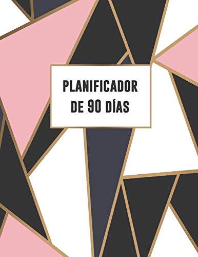 Planificador de 90 Días: Elegante Diseño de Mosaico Oro Rosa Blanco Negro | Organizador del Programa Mensual | Planificador Semanal de 3 Meses, 12 ... Para la Escuela, el Estudio y la Oficina