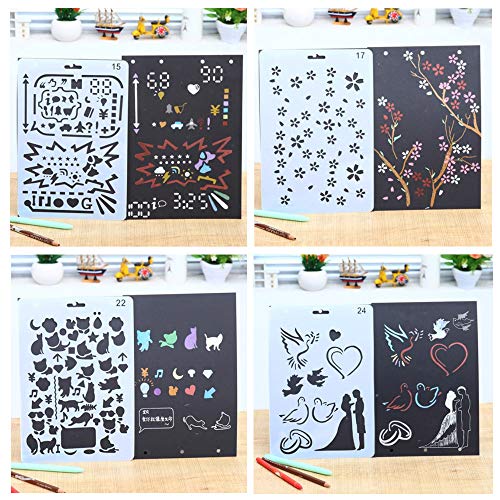 Plantillas de letras para pintar,juego de 8 plantillas de letras y figuras impresas para álbumes de recortes, pintura, dibujo, manualidades, flexibles, reutilizables Plantillas de letras para pintar,juego de 8 plantillas de letras y figuras impresas para álbumes de recortes, pintura, dibujo, manualidades, flexibles, reutilizables