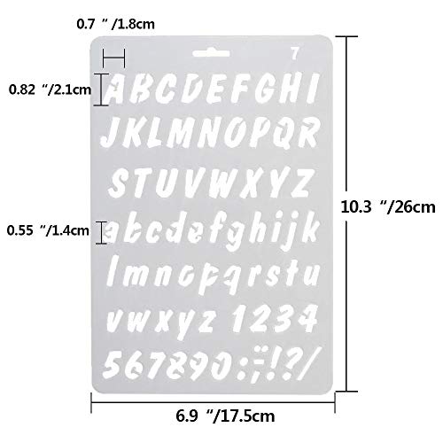 Plantillas de letras para pintar,juego de 8 plantillas de letras y figuras impresas para álbumes de recortes, pintura, dibujo, manualidades, flexibles, reutilizables Plantillas de letras para pintar,juego de 8 plantillas de letras y figuras impresas para álbumes de recortes, pintura, dibujo, manualidades, flexibles, reutilizables