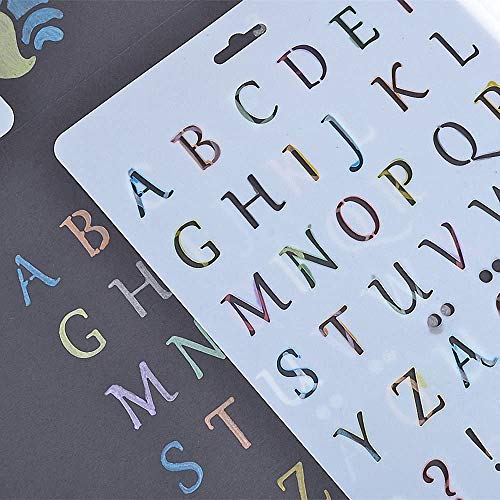 Plantillas de letras para pintar,juego de 8 plantillas de letras y figuras impresas para álbumes de recortes, pintura, dibujo, manualidades, flexibles, reutilizables Plantillas de letras para pintar,juego de 8 plantillas de letras y figuras impresas para álbumes de recortes, pintura, dibujo, manualidades, flexibles, reutilizables